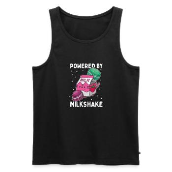 Erdbeeren Geschmack Milkshake Kawaii Japan - Männer Premium Bio Tank Top - Schwarz - Vorne - AI Model Male 178 light (178cm)