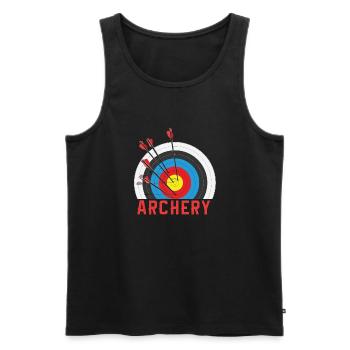 Lustiger Bogensport Spruch Bogenschießen - Männer Premium Bio Tank Top - Schwarz - Vorne - Michal (187cm)