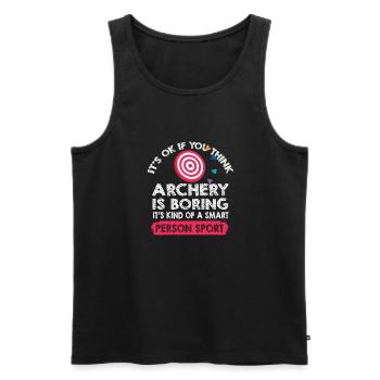 Lustiger Bogensport Spruch Bogenschießen - Männer Premium Bio Tank Top - Schwarz - Vorne - Michal (187cm)