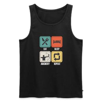 Lustiger Bogensport Spruch Bogenschießen - Männer Premium Bio Tank Top - Schwarz - Vorne - Michal (187cm)
