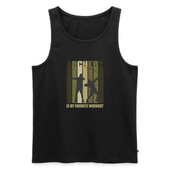 Lustiger Bogensport Spruch Bogenschießen - Männer Premium Bio Tank Top - Schwarz - Vorne - Michal (187cm)