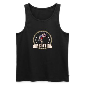 Freistilringen Wrestling Ringen Kampfsport - Männer Premium Bio Tank Top - Schwarz - Vorne - AI Model Male 178 light (178cm)