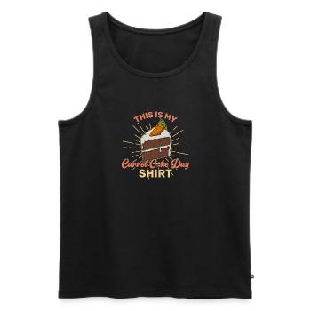 Recette de boulangerie Dessert Gâteau aux carottes Dicton - Débardeur bio Premium Homme - noir - Devant - Michal (187cm)