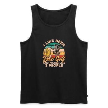 Discgolf Disc Golf Frisbee - Männer Premium Bio Tank Top - Schwarz - Vorne - Michal (187cm)