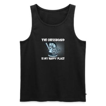 Schach Happy Place - Männer Premium Bio Tank Top - Schwarz - Vorne - AI Model Male 178 light (178cm)
