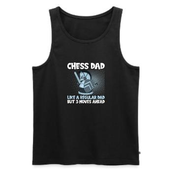 Chess Dad Joueur d’échecs - Débardeur bio Premium Homme - noir - Devant - Michal (187cm)