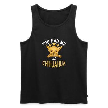 Chihuahua Cadeaux Chihuahua Propriétaire - Débardeur bio Premium Homme - noir - Devant - AI Model Male 178 light (178cm)