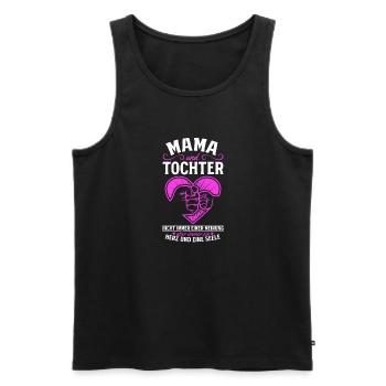 tolles Muttertag Spruch - ein Herz und eine Seele. - Männer Premium Bio Tank Top - Schwarz - Vorne - Michal (187cm)