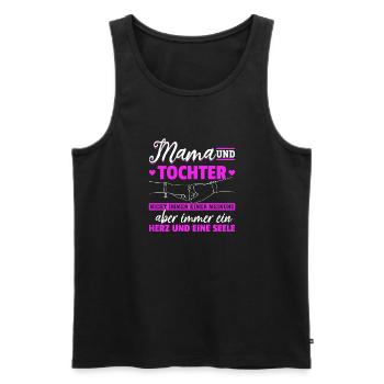 tolles Muttertag Spruch - ein Herz und eine Seele. - Männer Premium Bio Tank Top - Schwarz - Vorne - Michal (187cm)
