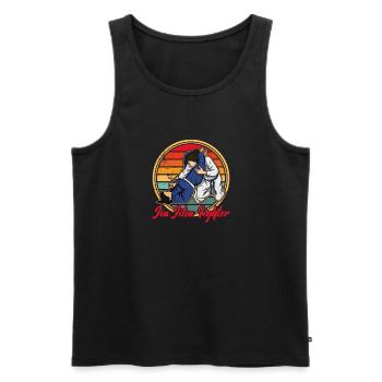 Brésil Jiu Jitsu Arts Martiaux Fille Dicton - Débardeur bio Premium Homme - noir - Devant - Michal (187cm)