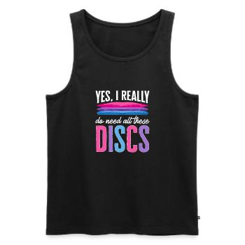 Discgolf Disc Golf Frisbee - Männer Premium Bio Tank Top - Schwarz - Vorne - Michal (187cm)