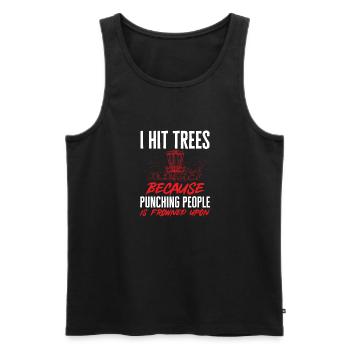 Discgolf Disc Golf Frisbee - Männer Premium Bio Tank Top - Schwarz - Vorne - Michal (187cm)