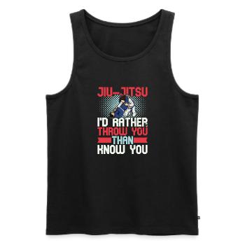 Jiu Jitsu Judo BJJ Filles Arts Martiaux Sports - Débardeur bio Premium Homme - noir - Devant - Michal (187cm)