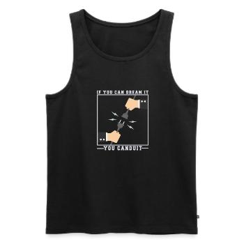 Lustige Elektriker Sprüche I Eliktriker - Männer Premium Bio Tank Top - Schwarz - Vorne - AI Model Male 178 light (178cm)