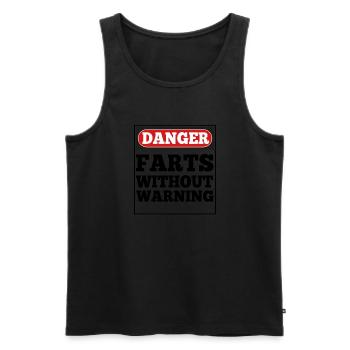 Gefahr furzt ohne Vorwarnung - Männer Premium Bio Tank Top - Schwarz - Vorne - Michal (187cm)
