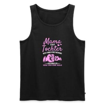 tolles Muttertag Spruch - ein Herz und eine Seele. - Männer Premium Bio Tank Top - Schwarz - Vorne - Michal (187cm)