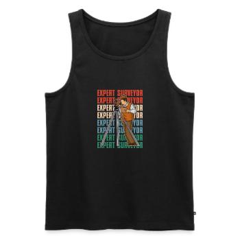 Geodist Profession Surveying Land Surveyor Saying - Men's Premium Organic Tank Top - black - Front - AI Model Male 178 light (178cm)
