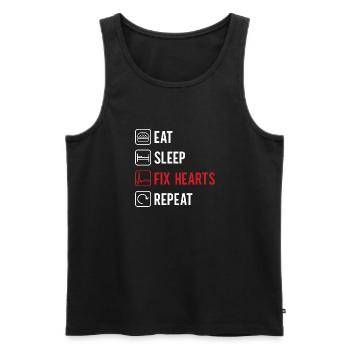 Kardiologie Krankenschwester Kardiologe - Männer Premium Bio Tank Top - Schwarz - Vorne - Michal (187cm)