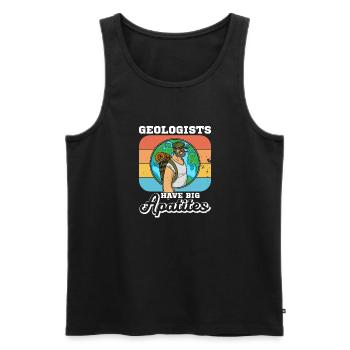 Geologist studies profession geologist hammer - Men's Premium Organic Tank Top - black - Front - Michal (187cm)