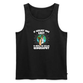 Geologist Fossils Profession Stones Hammer Saying - Men's Premium Organic Tank Top - black - Front - AI Model Male 178 light (178cm)