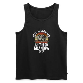Australian Shepherd Gifts - Men's Premium Organic Tank Top - black - Front - Michal (187cm)