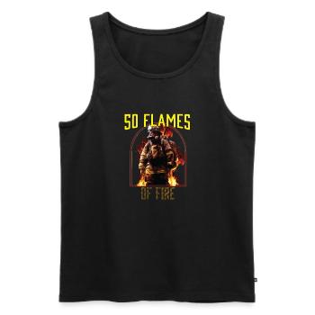50 Flames Of Fire Fireman Firefighting Firefighter - Männer Premium Bio Tank Top - Schwarz - Vorne - AI Model Male 178 light (178cm)