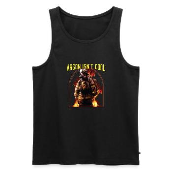 Arson Isnt Cool Firefighter Firefighting Fireman - Männer Premium Bio Tank Top - Schwarz - Vorne - AI Model Male 178 light (178cm)