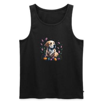 Golden Retriever au printemps Pâques Golden - Débardeur bio Premium Homme - noir - Devant - AI Model Male 178 light (178cm)