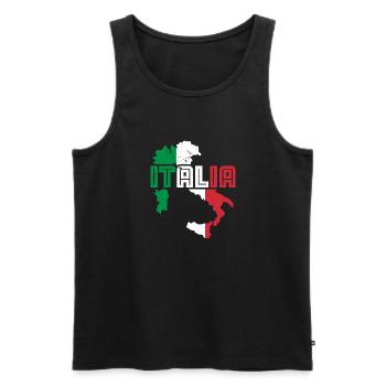 Italie Drapeau italien Couleurs nationales - Débardeur bio Premium Homme - noir - Devant - Michal (187cm)