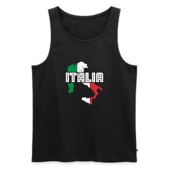 Italie Drapeau italien Couleurs nationales - Débardeur bio Premium Homme - noir - Devant - Michal (187cm)