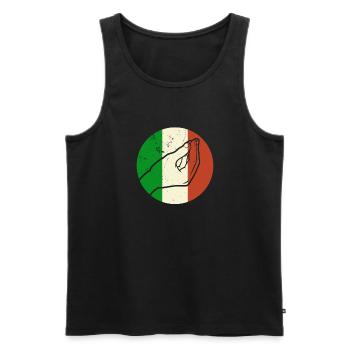 Italie Origine Couleurs nationales Italien - Débardeur bio Premium Homme - noir - Devant - Michal (187cm)