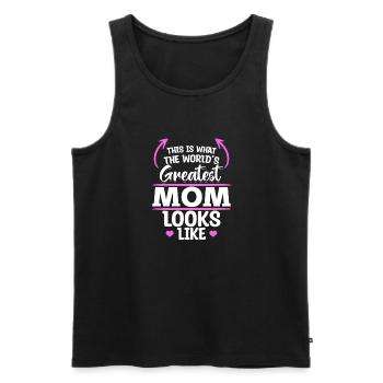Voici à quoi ressemble la meilleure maman du monde - Fête des mères - Débardeur bio Premium Homme - noir - Devant - Michal (187cm)