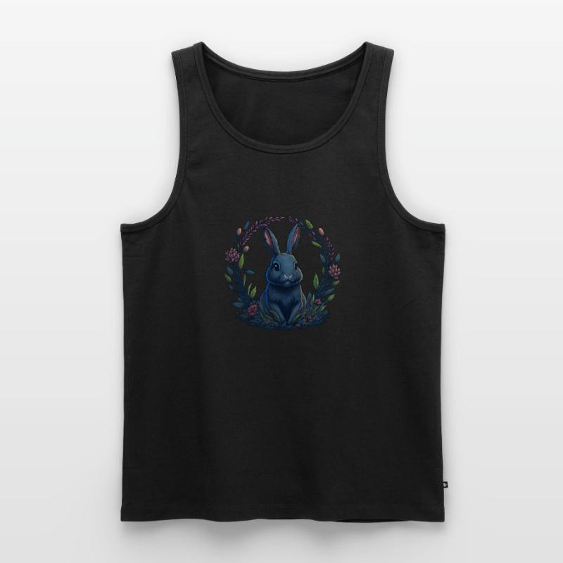 Rabbit with Easter eggs & spring flowers Easter Men's Premium Organic Tank Top