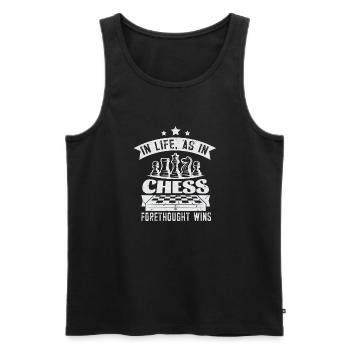 Lusitger Schachspieler Spruch I Schach - Männer Premium Bio Tank Top - Schwarz - Vorne - Michal (187cm)