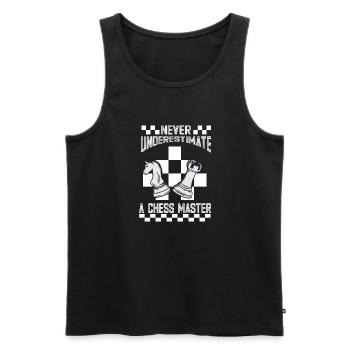 Lusitger Schachspieler Spruch I Schach - Männer Premium Bio Tank Top - Schwarz - Vorne - Michal (187cm)