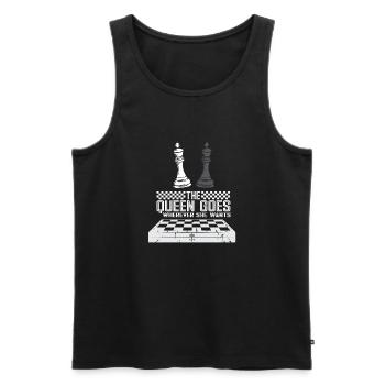 Lusitger Schachspieler Spruch I Schach - Männer Premium Bio Tank Top - Schwarz - Vorne - Michal (187cm)