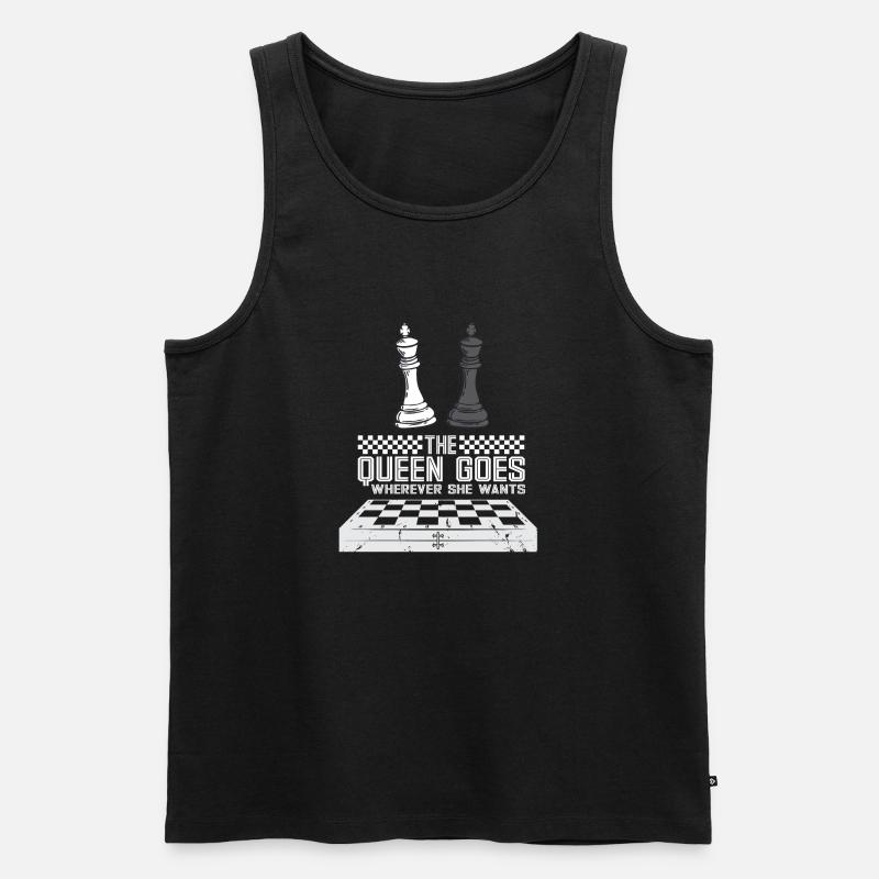 Lusitger Schachspieler Spruch I Schach - Männer Premium Bio Tank Top - Schwarz