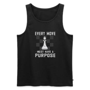 Lusitger Schachspieler Spruch I Schach - Männer Premium Bio Tank Top - Schwarz - Vorne - Michal (187cm)