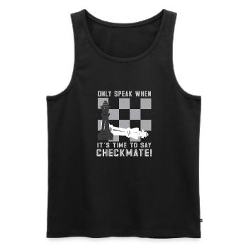 Lusitger Schachspieler Spruch I Schach - Männer Premium Bio Tank Top - Schwarz - Vorne - Michal (187cm)
