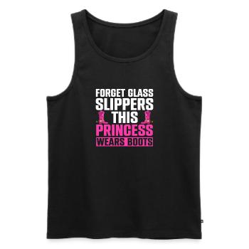 Forget Glass Slippers This Princess Wears Boots - Men's Premium Organic Tank Top - black - Front - AI Model Male 178 light (178cm)