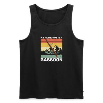 Musicien Basson Basson Instrument à vent Dicton - Débardeur bio Premium Homme - noir - Devant - Michal (187cm)