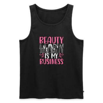 Beauty Is My Business - Men's Premium Organic Tank Top - black - Front - AI Model Male 178 light (178cm)