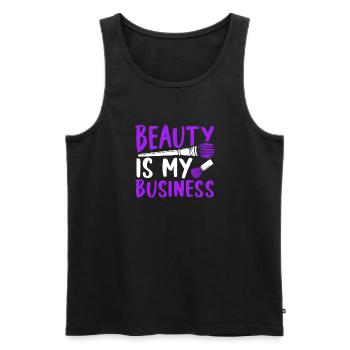 Beauty Is My Business - Men's Premium Organic Tank Top - black - Front - AI Model Male 178 light (178cm)