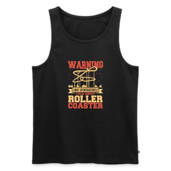 Parlez de Roller Coasters Theme Park Vacation Rol - Débardeur bio Premium Homme - noir - Devant - Michal (187cm)