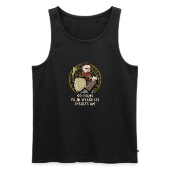 Your Weakness Insults Me Funny Odin Humor Norse - Männer Premium Bio Tank Top - Schwarz - Vorne - AI Model Male 178 light (178cm)