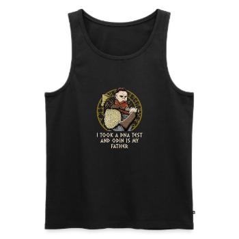 Odin Is My Father Mythology Humor Norse Sayings - Men's Premium Organic Tank Top - black - Front - Michal (187cm)