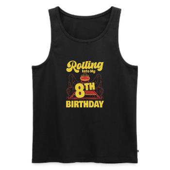 Rolling Into My 8th Birthday Amusement Park Roller - Men's Premium Organic Tank Top - black - Front - Michal (187cm)