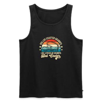 Theme Park Grandfather Amusement Park Roller Coast - Männer Premium Bio Tank Top - Schwarz - Vorne - Michal (187cm)