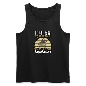 Schönes Reiten Pferde Spruch für Reiter - Männer Premium Bio Tank Top - Schwarz - Vorne - AI Model Male 178 light (178cm)