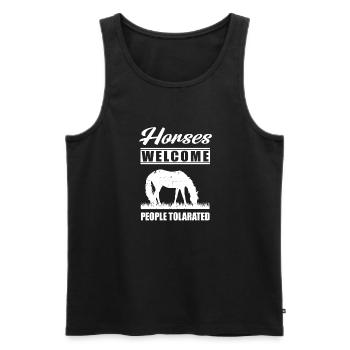 Schönes Reiten Pferde Spruch für Reiter - Männer Premium Bio Tank Top - Schwarz - Vorne - AI Model Male 178 light (178cm)